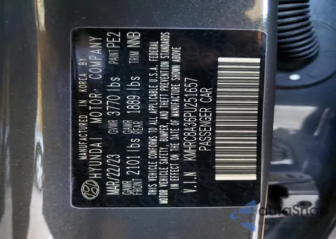 2023 Hyundai Venue Sel z USA, uszkodzony, nr VIN KMHRC8A36PU251657